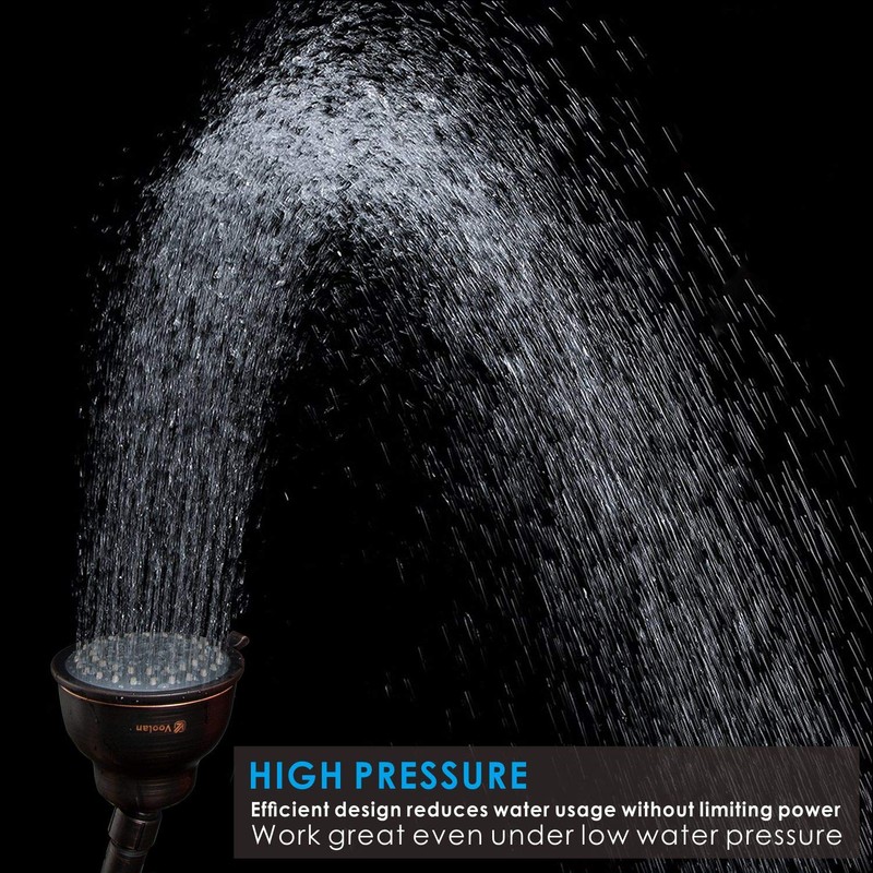 Voolan High Pressure Shower Head - 5 Function Rain Shower