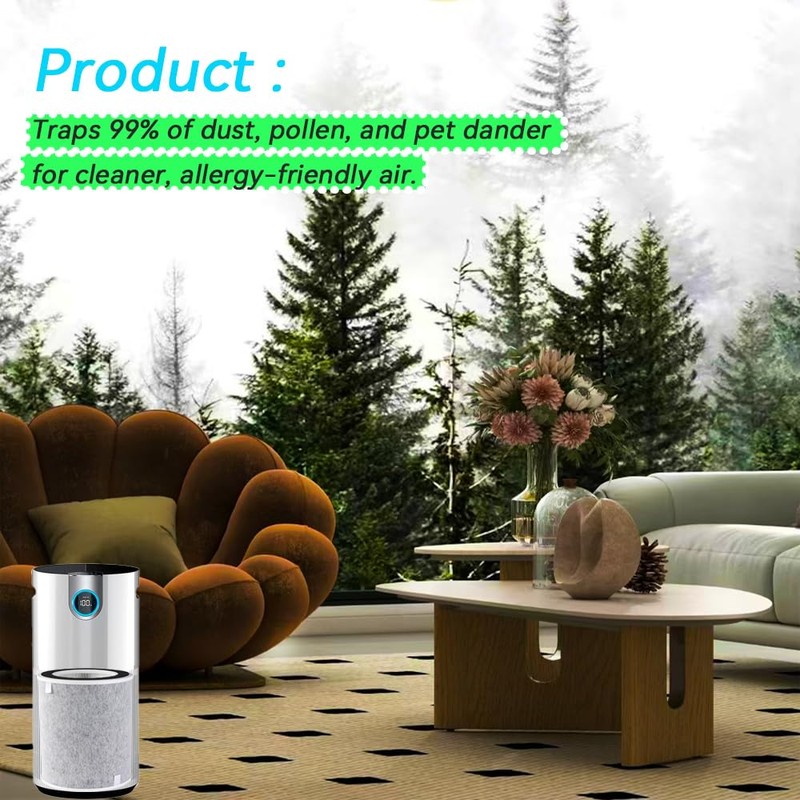 HE2FKPET HE2FKPRO Filter Replacement for Shark Clean Sense Air Purifier