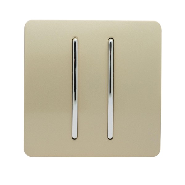 Trendi 2 Gang 1 Way Artistic Modern Glossy 10 Amp