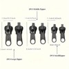 12Pcs Black, Coffee, Fix Zip Puller, Zipper Fixer Detachable Zipper