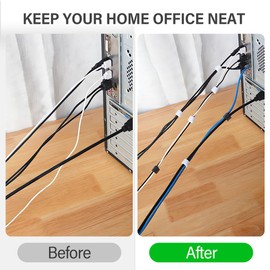 0.78 in x 26 ft White Spool Fastening Cable Ties, Double Sided Nylon Power Cord Management Tape, Reusable Heavy Duty Cable Ties for Home,Offices, Schools, Craft Organisations