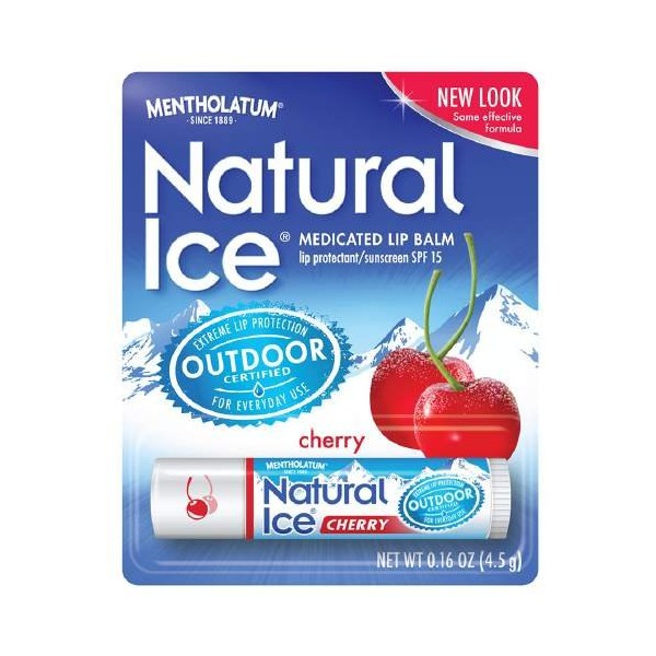Natural Ice Medicated Lip Protectant/Sunscreen SPF 15 Cherry 0.15 oz (Pack of 6)