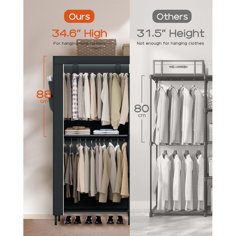 CASAMAYA Clothes Rack, Portable Closet, 54.7 Inch Large Capacity Wardrobe
