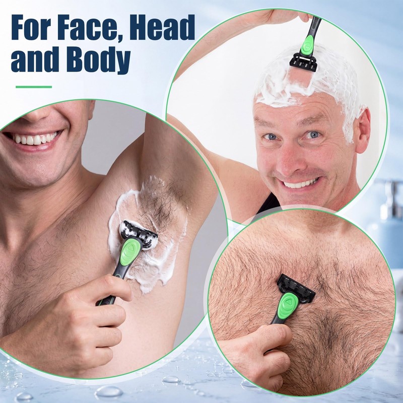 26 Pcs Men's 7 Blade Razor Set 2 Handles and