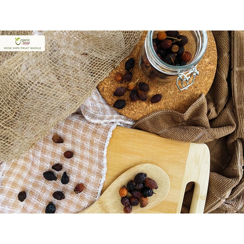 Organic Way Rosehips Fruit Whole - Kosher & USDA Certified