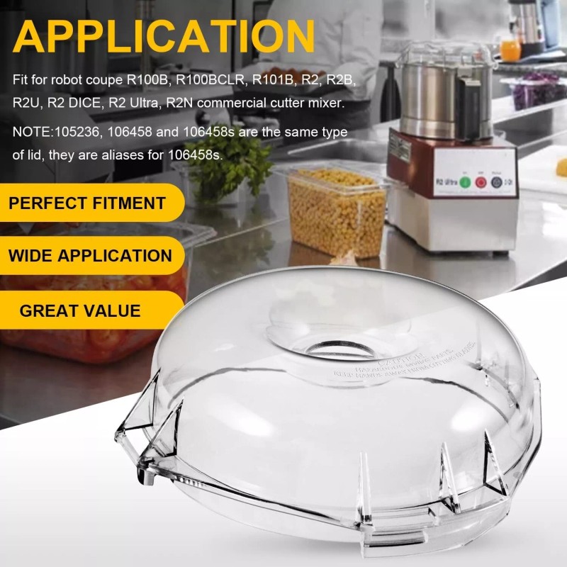 For Robot Coupe 106458S Cutter Bowl Lid for Robot Coupe