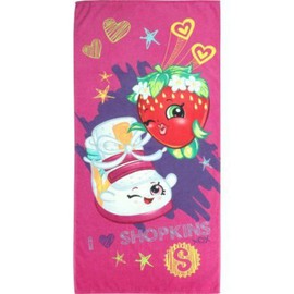 Shopkins Girl Beach Towel Sneaky Sneaker 28 x58 Girls Kids Swim Towel