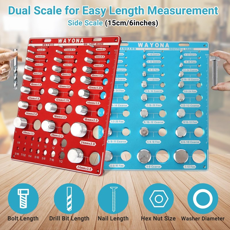 Wayona 66 Nut and Bolt Thread Checker - 27 Standard