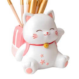 Makeup Brush Holder | Desk Organizer Pen Holder,Cute Cat School Study Supplies Stationery Organizer for Boys, Girls, Kids, Women, Students, Teachers, Children