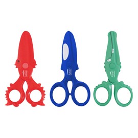 Vaessen Creative Set di Forbici per Bambini Granchio, Balena, Coccodrillo - 3 pz da 12 cm - Forbici punta arrotondata per la Sicurezza - Per Mancini e Destrimani - Progetti Creativi e di Hobbistica