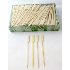 250x Paddle Food Skewers Bamboo Natural 12cm