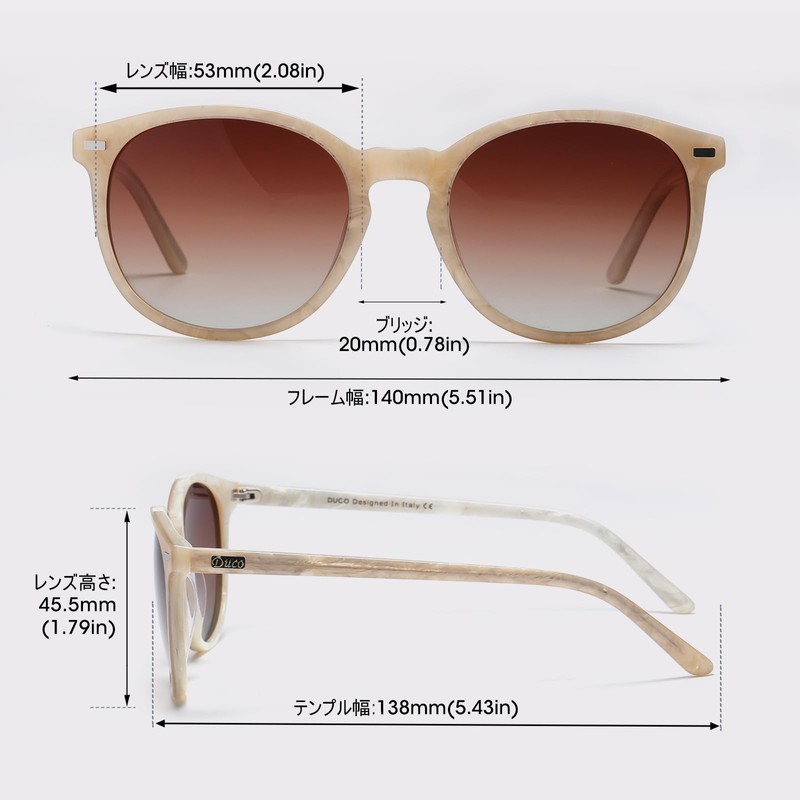 DUCO Sunglasses for Women, UV Protection, UV 400, Polarized Lens,