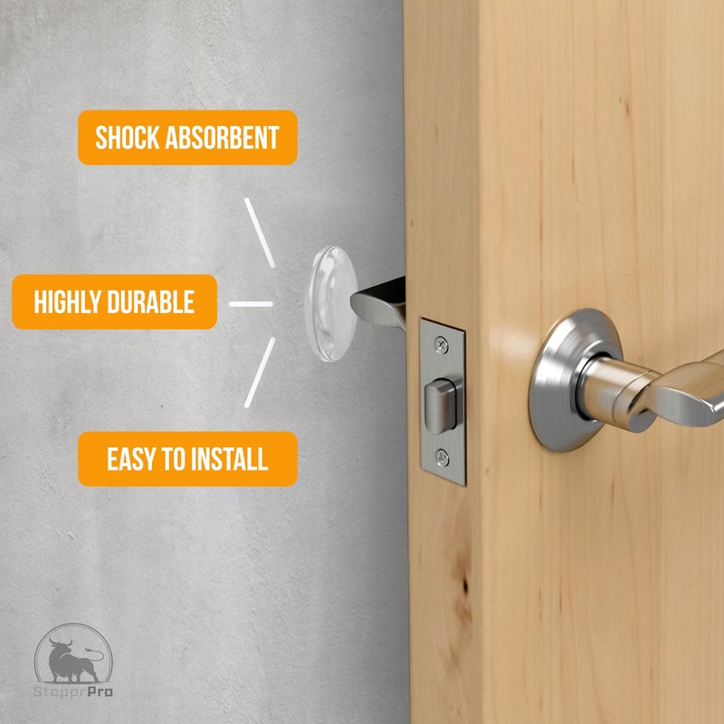 Clear Door Stoppers for Wall - Medium Size 2" (16