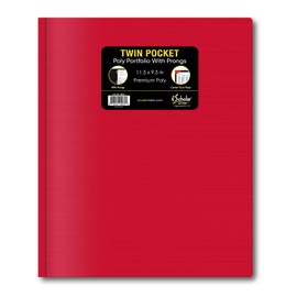 iScholar Twin Pocket Poly Portfolio with Prongs, Letter Size, Single Portfolio, Color May Vary (30401)