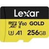 Lexar 256GB Professional Gold Micro SD Card, UHS-II, C10, U3,
