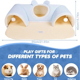Guinea Pig Tunnel Hideout With Ball Toy- Soft Small Animal Play Tube & Sleeping House For Rabbits Cat Hamsters Chinchillas Hedgehogs & Other Pets (Breathable & Washable Removable Design)