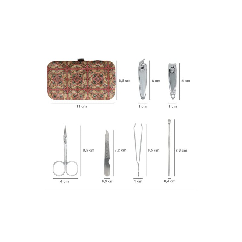 Cork Manicure Pedicure Set 6 Pieces Nail Scissors Cuticle Tools