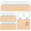 50Pcs Wood Keychain Blank, Unfinished Laser Engraving Blanks
