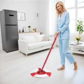 Mop Head Replacements Compatible with Vileda, 2 Pack Spin Mop Heads Refills with A Base Replacement Kit for Vileda Turbo Triangle Swivel Mops, Microfiber, Machine Washable and Easy to Replace