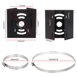 TOLIDA 2 Packs Black Universal Vertical Pole Mount Brackets for CCTV Cameras with 8 Loops - Square Metal Mounting Bracket for Security Camera Ptz Dome, Outdoor/Indoor Wall Mounted Camera Brackets