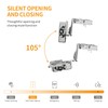 Chibery 50 Pack 1-1/2" Overlay 4D Soft Close Concealed Hinges