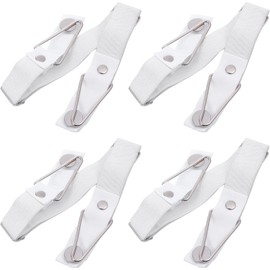 OUNONA Fijadores Ajustables para Sábanas y Edredones, 4 Piezas en Color Blanco, Clips Antideslizantes Bandas Elásticas Anchas para Fijación Segura en Colchones y Protección de Telas, Uso