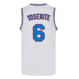 FINKLE Mens #6 Yosemite Basketball Jersey, 90s Hip Hop Party Costume (Large, White)