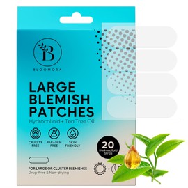 BLOOMORA Große Pickel Patch – Pimple Patches für Gesicht & Körper, Hydrokolloid Pflaster mit Teebaumöl, Pflaster Groß für Unreinheiten, Anti Pickel Behandlung (20 Stück)