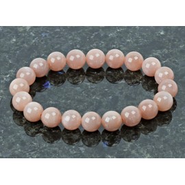 ELEDORO PowerBead Ladies Bracelet, String Gemstone Beads, 10 mm x 17-18 cm, gemstone, pink