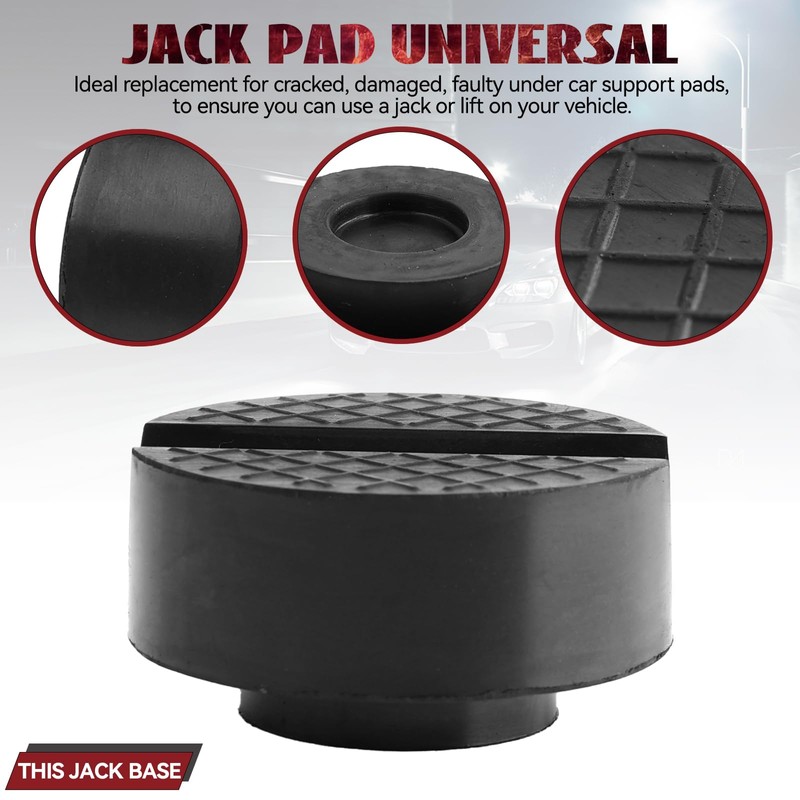 Universal Trolley Jack Pad Rubber Slotted Frame Rail Jack Pinch