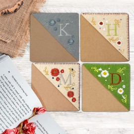 Zuihug Embroidered Corner Bookmark - DIY Custom Bookmarks with 26 Letters Felt Triangle Design - Embroidered and Handcrafted for Your Reading Pleasure (Summer, P)