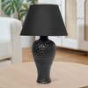 Simple Designs LT2004-BLK-LB 20.08" Textured Stucco Curvy Ceramic Table Lamp