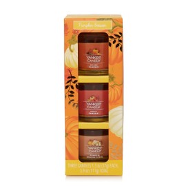 Yankee Candle Pumpkin Season Gift Set 3 Mini Candles - Spiced Pumpkin, Apple Pumpkin, and Pumpkin Banana Scone