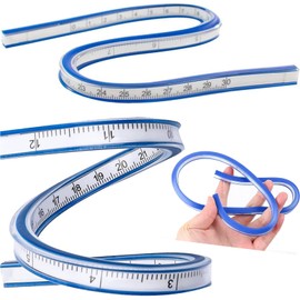 Pack of 2 Flexible Curve Ruler, Curve Ruler, Sewing, Ruler, Bendable Ruler, Curve Ruler, Flexible Plastic Curve Ruler, for Drawing Painting Graphics Clothing Design Measuring Tool
