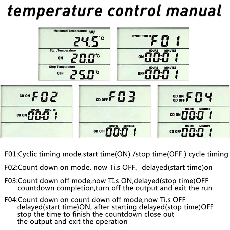 NEKOSUKI Digital Temperature Controller, LCD Screen Heating Cooling Reptile Thermostat