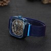 FORSINING Stainless Steel Strap Waterproof Hollow Automatic Mechanical Men WatchBlue