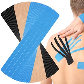 Waterproof Breathable Athletic Elastic Sports & Weightlifting Tape, Injury Recovery-Muscle Strain Relief & Joint Support(3 Colors Mixed) (Fan-Shaped)