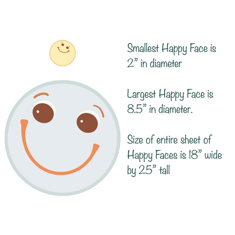 Boho Smiley Happy Faces Polka Dot Wall Decals Baby Nursery