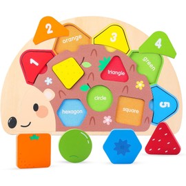 Montessori Puzzle Toys for 1 2 3 Year Old Boys Girls - Wooden Puzzles Jigsaw Peg Board Educational Toys - Colour Sorting, Stacking & Plugging Toys Birthday Gifts for 1-2-3 Year Old Toddler Present