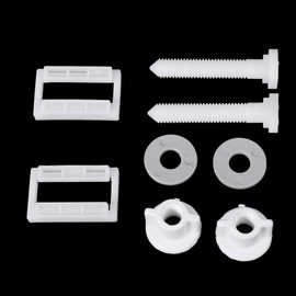 2Pcs White Plastic Toilet Seat Screws and Nuts with Washers, Hinge Bolts Screws Hinges Replacement Parts for Mounting Toilet Seats Toilet Lid Toilet Seats, Toilets and Toilet Parts