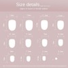 24pcs Short Almond French Pink Gradient False Nails Press On