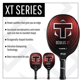 TMPR Sports Ascend XT - Pickleball Paddle, Red, Medium Weight (7.7-7.8 oz)