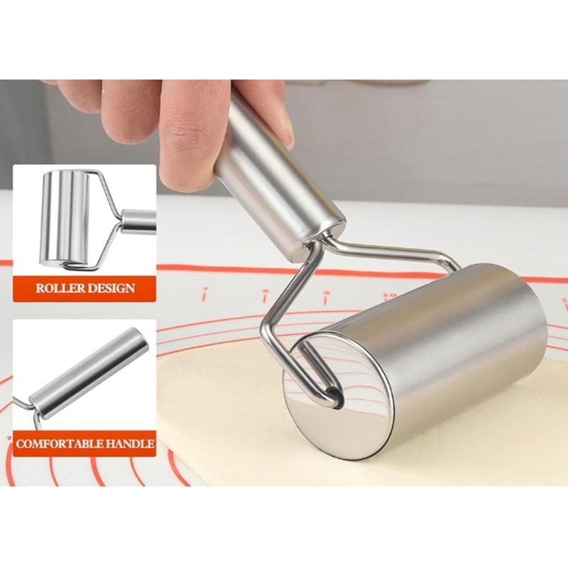 Heyumybit Rolling Pins for Baking,Non Stick Stainless Steel Handle Rolling