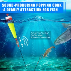 AGOOL Fishing Floats Rigs Popping Corks for Saltwater Rattle Weighted Fishing Bobbers Tackle Redfish and Speckled Trout Fishing Tackle Saltwater Freshwater (0.5oz)