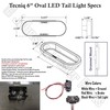 Pair of USA Made 6" Oval RED LED Stop Turn