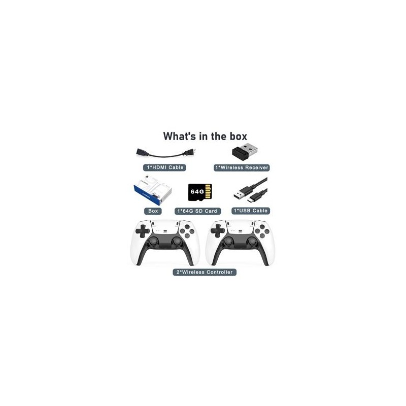 MMQ Retro Game Console 20,000+ Games, 1080p Resolution, 2.4GHz Dual