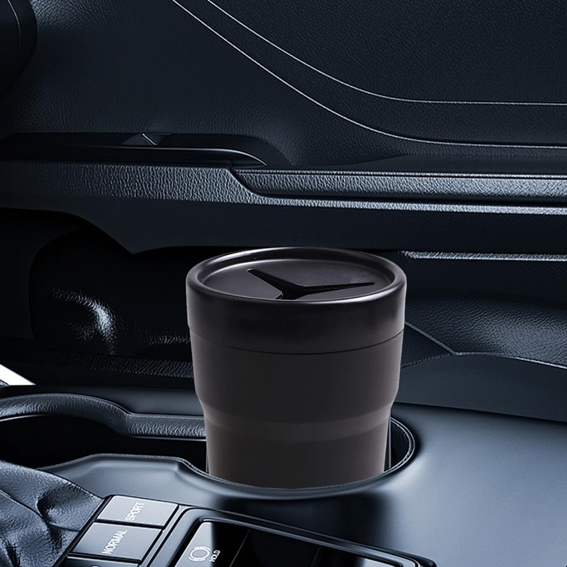 AIMALL 2PCS Compact Car Trash Bin, Mini Garbage Can for