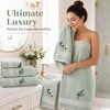 Peryiter 6 Pack Eucalyptus Leaves Bath Towels Set, Sage Green