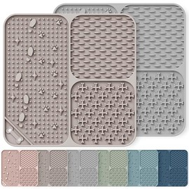 Esterilla para lamer Perro y Gato, 2 Piezas de 15 x 15 cm de Silicona para Cachorros con ventosas. Alivia la ansiedad y el aburrimiento, fácil de Limp