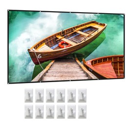 150 Inch Projector Screen 16:9 HD 4K Foldable Portable Double Sided Projection Movie Screen Curtain with Hooks for Indoor Outdoor Home Theater Office Meeting